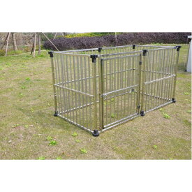ドッグハウス DFS-C1 〔 マルチサークルハウス 屋外用 犬小屋 〕 大型犬 ステンレス製 犬舎 ペット用品 ペットグッズ 組立品【代引不可】