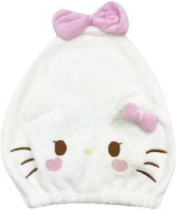 ハローキティ 三角ヘアキャップ ラブリーリボン スイミングやお風呂上りに スリット付き サンリオ