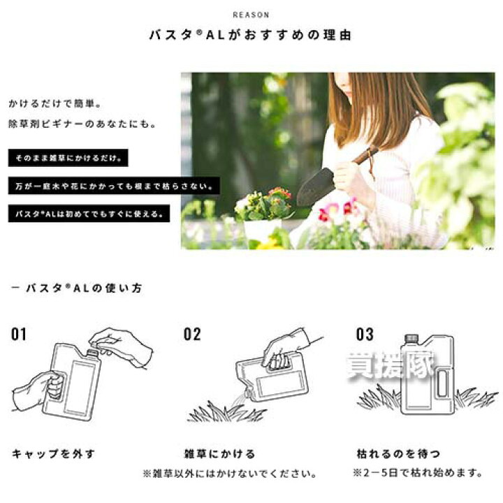市場 Basf バスタal ガーデニング 60本セット 農薬 シャワータイプ 園芸 雑草 そのまま使える 除草剤 対策 2 5l