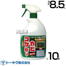 トーヤク コケカビ取り 850ml×10本 【コケ用除草剤 そのまま使える スプレータイプ 水洗い不要 除草剤 こけ 苔 青苔 青ゴケ アオゴケ カビ 地衣植物 用 除去剤 屋外専用 家 庭 周り 外壁 ベランダ 墓石 ブロック塀】【おしゃれ おすすめ】[CB99]