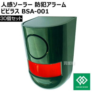 ヒラキ 人感ソーラー防犯アラーム ビビラス BSA-001【30個セット】【防犯 侵入者 覗き 泥棒 ストーカー 対策 人感センサー 感知 不在時 防犯アラーム ブザー ライト 点滅 音 威嚇 家 自宅 店舗