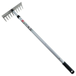 【ポイント10倍】 千吉 伸縮式 ステンレーキ 1300MM 【伸縮 土作り 除草 伸縮柄 ピン 固定 楕円パイプ 耐久 ステンレスヘッド 耐さび 軽量 握りやすい 熊手 園芸道具 除草具 草削リ 4977292625388】