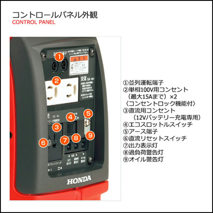 楽天市場】ホンダ 発電機 インバーター EU9i JN1【発電機 ホンダ HONDA 