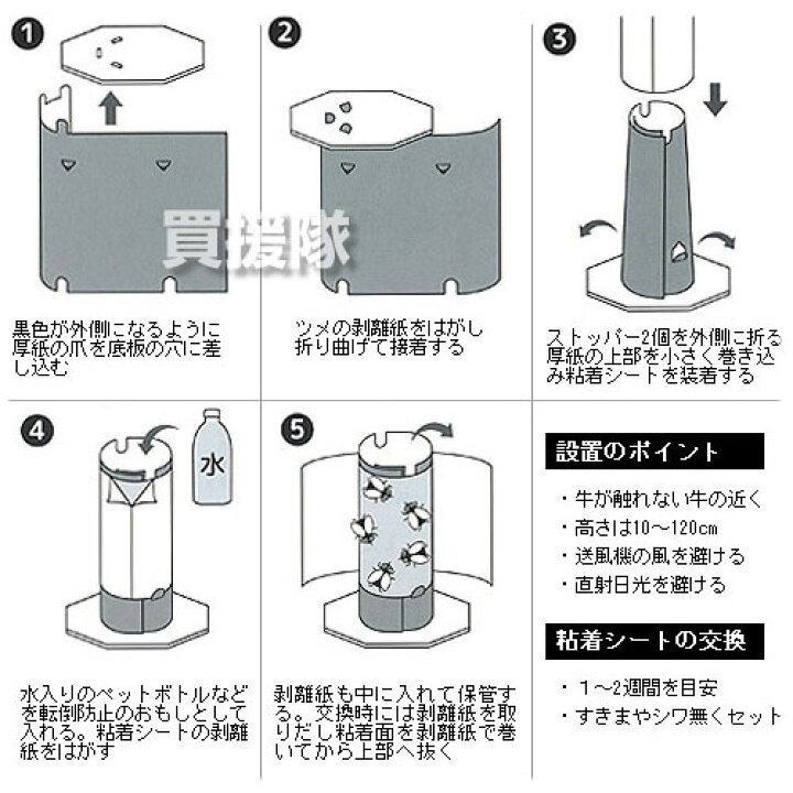 楽天市場 サンパック 牛舎対応サシバエ捕獲装置 モウ安心 トライアルパック 粘着シート10枚 円筒 台座1枚 捕虫用シート 虫取り 畜産業 害虫捕獲 害虫駆除 防虫 除虫 虫除け 虫よけ 害虫対策 牛舎 蠅 蝿 はえ おしゃれ おすすめ Cb99 買援隊