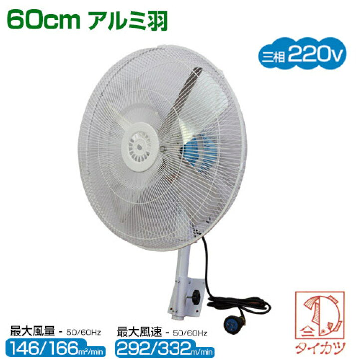 楽天市場 タイカツ 壁掛型工場扇 3相2v アルミ羽 60cm Ba 600e 工場用 業務用扇風機 おしゃれ おすすめ Cb99 買援隊