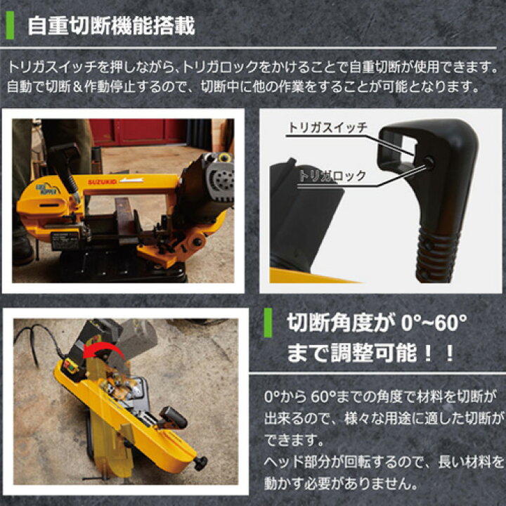 往復送料無料 スズキット Suzukid エッジホッパー Eh 01 メタルバンドソー 帯のこ 自重切断機能付 鋼材 軟材 切断工具 鉄工 Diy Fucoa Cl
