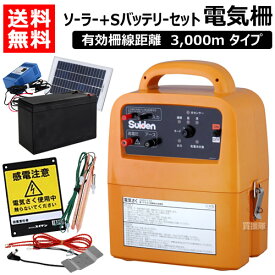 ★4点セット特価★ スイデン 電気さく 戦猪走失 （ソーラーパネル+Sバッテリーセット） SEF-100-4W【Suiden 電気柵 いのしし イノシシ 猪 くま クマ 熊 対策 害獣対策 駆除 獣害 獣害対策 獣害防止 害獣防止 野生動物対策 電柵 おしゃれ おすすめ】