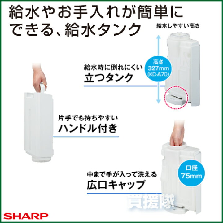 楽天市場】☆ポイント5倍☆シャープ 加湿空気清浄機 ホワイト KC-A40-W 
