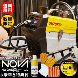 ★数量限定★5つの豪華特典付き★スター電器 SUZUKID インバータノンガス半自動溶接機 アーキュリー80ノヴァ SAYI-80NE 10000台突破記念セット【スター電器 スズキッド 100V 溶接機 溶接器 電気溶接機 軽量 軟鋼 ステンレス DIY プロ 溶接 おしゃれ おすすめ】