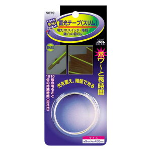 ★ポイント最大10倍&最大400円OFFクーポン★11月1日限定★マイスト 蓄光テープ スリム 9×444mm 5079 【マイスト MYST 蓄光 テープ スリム 9×444mm 防災 光るシール ひかるシール 夜間 消灯時 安全 目