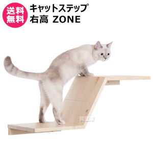 MYZOO キャットステップ 右高 ZONE 【キャットステップ 猫家具 キャットツリー キャットタワー 全猫種 猫 ねこ ネコ キャット 全年齢対応 木製 アスレチック 遊具 室内飼い 運動不足 ストレス解