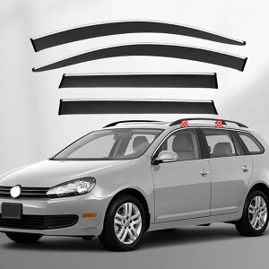 車用 サイドバイザー に適合 VW GOLF 6 トラベル エディション 2009-2012 雨よけ カーウィンドデフレクターウィン ドアバイザー カーレインシールドデフレクターオーニング トリムカバー ベント