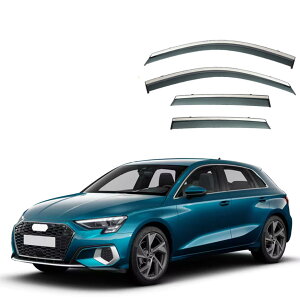 車用 サイドバイザー に適合 アウディ A3 ハッチバック 2021+ 雨よけ カーウィンドデフレクターウィン ドアバイザー カーレインシールドデフレクターオーニングトリムカバーベントガード