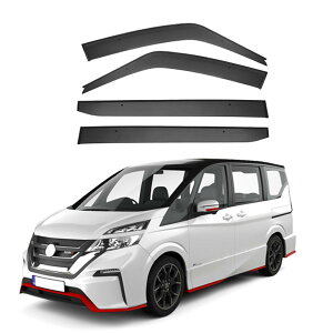 日産 セレナ C27 2017-2021 ドアバイザー 車種専用設計 車用 サイドバイザー スモーク 雨よけ カーレインシールド 固定 4枚セット サンバイザー ウィンドウ