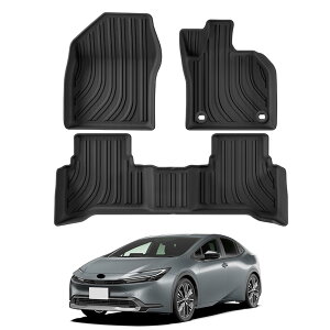 トヨタ プリウス 60系 フロアマット PRIUS ZVW6#/MXWH6# 2023年1月?現行カーマット車種専用設計 立体構造 アクセサリー TPE材質 防水 滑り防止 耐汚れ 取付簡単 立体カーマット1列目&2列目 3枚セット
