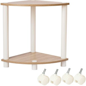 簡単組立 コーナーラック 2段 棚 シェルフ 本棚 システムラック 収納 介護 スリム 工具不要 CN2W