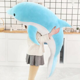 ＼P最大5倍★4/20限定／【送料無料】特大 海豚 抱き枕 イルカぬいぐるみ 横向き寝 人形 添い寝枕 かわいい ふわふわ ロング 女の子 30―160cm おもちゃ 海洋動物