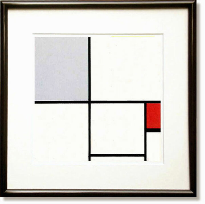 楽天市場】絵画 インテリア モンドリアン・赤と灰のコンポジション1932 