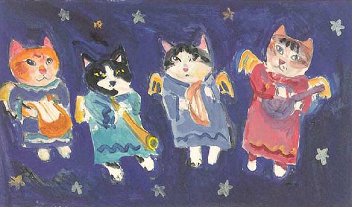 楽天市場】絵画 版画 猫 久下貴史・幼いエンジェルキャッツ インテリア 