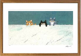 絵画　渡辺あきお　もっと気持ちを出して　版画　インテリア