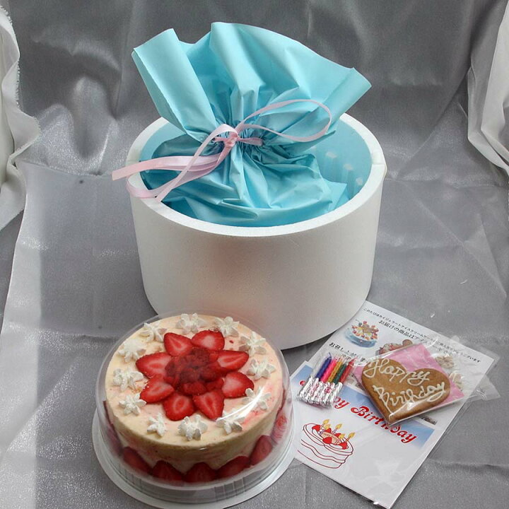 市場 苺のミルフィーユアイスケーキ5号 子供お誕生日タイプ ロウソク付き