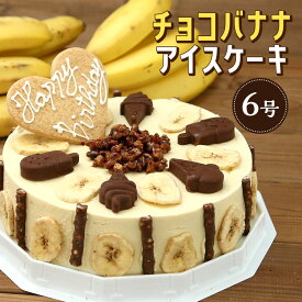 【送料無料】アイスケーキ 誕生日 バナナアイスケーキ お誕生日ケーキ 6号（18cm）6人用 バナナとチョコのアイス アイスクリーム バナナアイス ギフト ケーキアイス アイスクリームケーキ スイーツ 誕生日プレゼント お祝い
