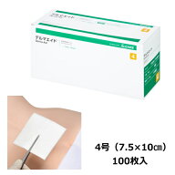 創傷用吸収パッド　デルマエイド　Derma Aid 4号　11983　7.5cm×10cm　100枚入 非固着性フィルム使用　…