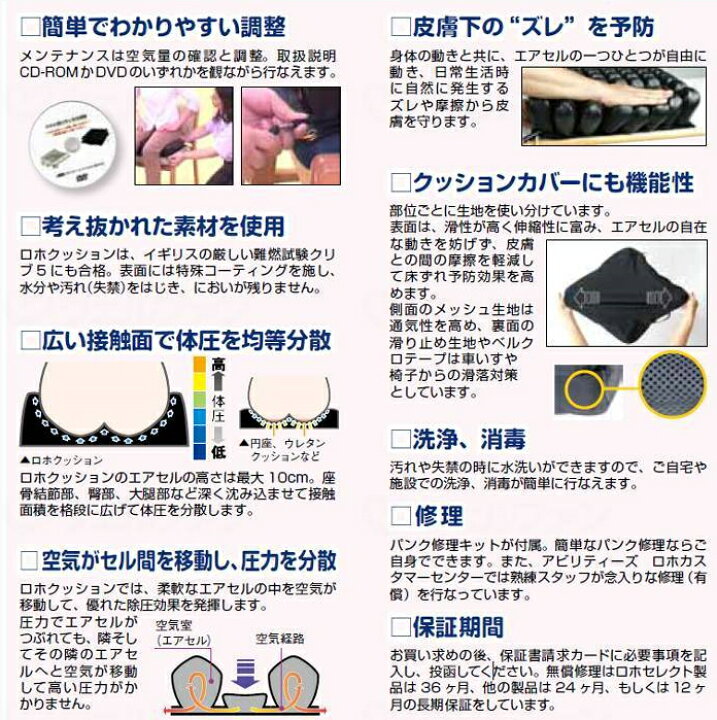 楽天市場】【車いす用クッション】ロホクッション・ロータイプ 