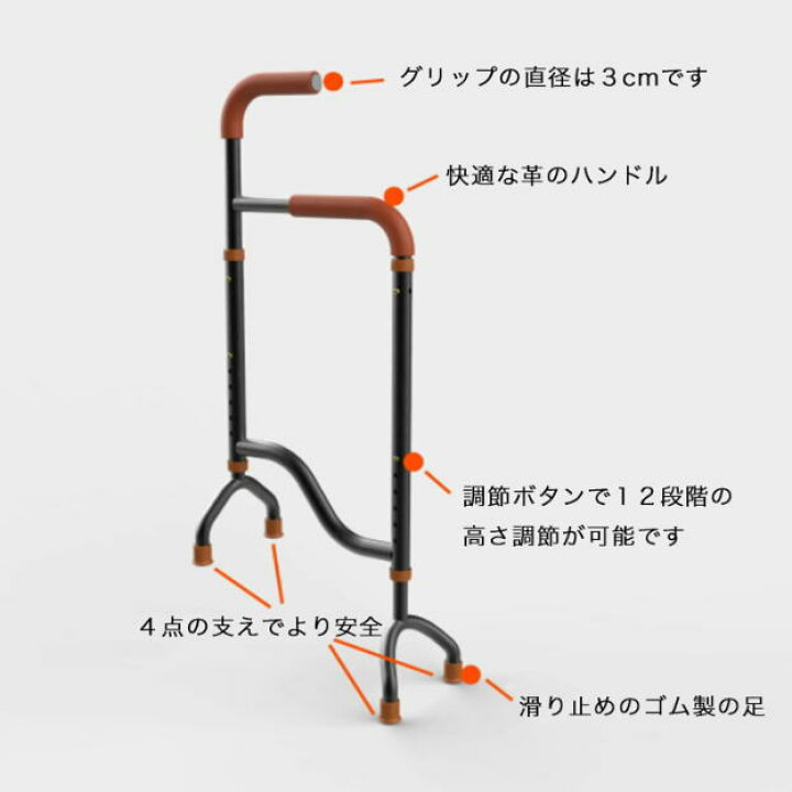 楽天市場】階段アシスト杖 Stair Assist Cane（SAC) 4点杖 ステッキ 