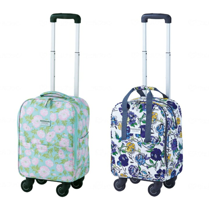 楽天市場 横押しカート キャリーライト プチソレイユ コモド Clpc ブーケット ミントフラワー 四輪 １way 360度回転フリーキャスター 機内持ち込み可 コンパクトサイズ ウィズワン 送料無料 介護ショップ ちとせ