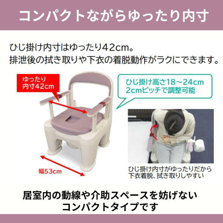 楽天市場】介護用ポータブルトイレ 座楽 ラフィーネ プラスチック便座 