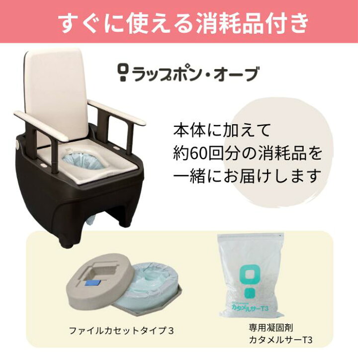 楽天市場】自動ラップ式介護用ポータブルトイレ ラップポン・オーブ 
