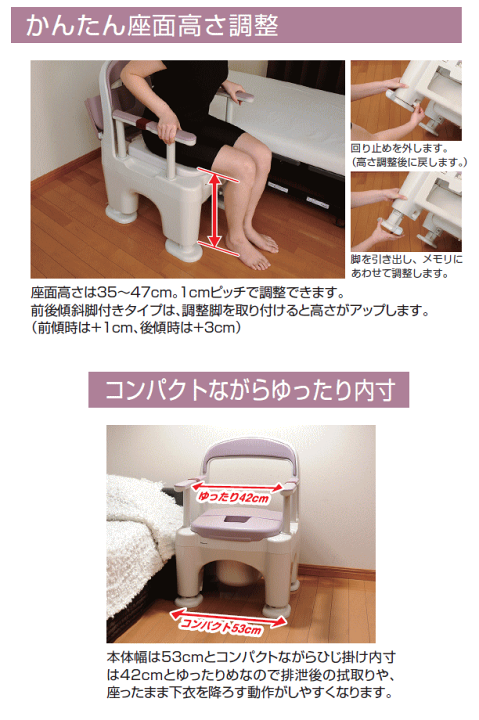 ポータブルトイレ　パナソニック　ラフィーネ　PN-L30201（前後傾斜脚付き） Panasonic (パナソニック) ポータブルトイレ 座楽 ラフィーネ