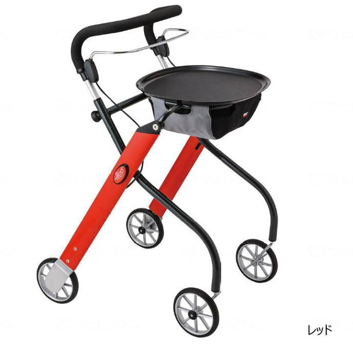 花柄デザイン 折りたたみ歩行器 トレイ付き ねらい