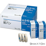 紙バン　NO.9-10　9mm×10m　10巻入り　430214　ニチバン【手で切れるテープ・ガーゼ、包帯固定・撥水・…