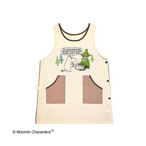 <メール便送料無料>ムーミンエプロン(男女兼用) ムーミン&スナフキン ブラウン/ベージュ ST-IM0053 セントレディス【MOOMIN むーみん ブラウン メンズ 紳士用 婦人用 ユニセックス かわいい