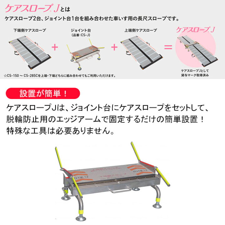楽天市場】車いす用スロープ ケアスロープ専用 ケアスロープJ 