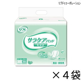 【ケース販売】 リフレ 透湿タイプ サラケアパッド ビッグ 30枚入×4袋 約6回吸収 【送料無料】【ポイント10倍】 大人用紙おむつ 介護用紙おむつ 施設・病院用 リブドゥコーポレーション