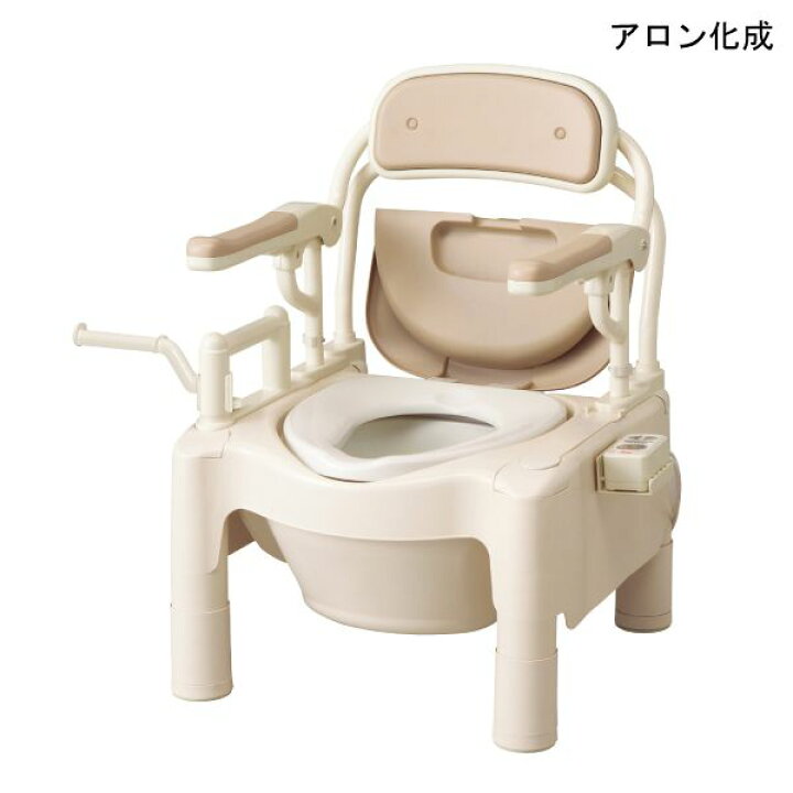 楽天市場】アロン化成 安寿 ポータブルトイレFX-CPはねあげ ちびくま  