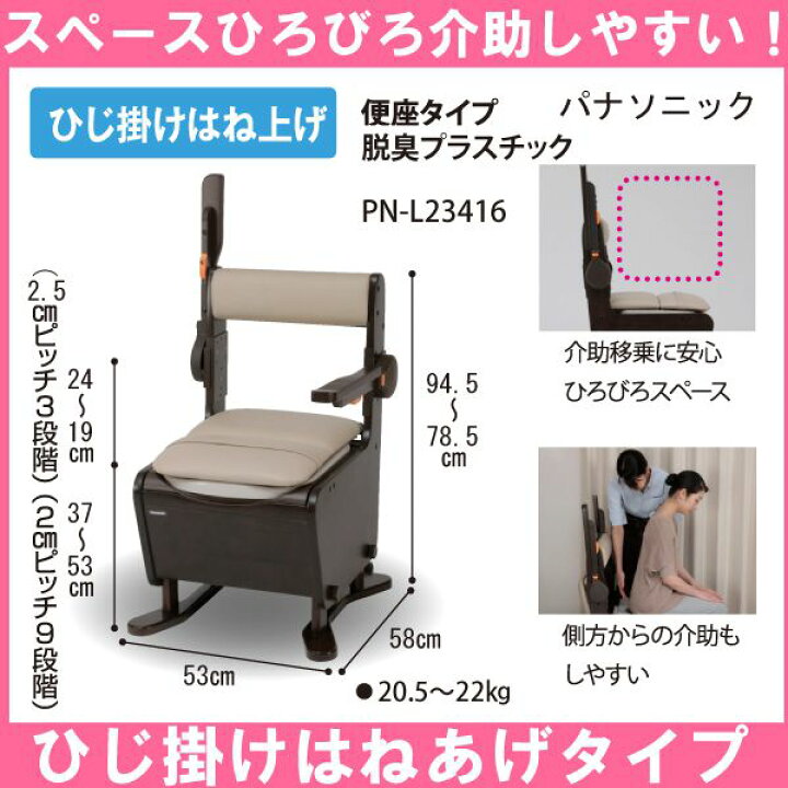 楽天市場】パナソニック 家具調 ポータブルトイレ 座楽 ひじ掛け 