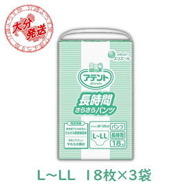 【ケース販売】紙おむつ 大人用 アテント パンツタイプ 長時間さらさらパンツ L-LL オムツ ぱんつ 18枚入×3袋 おしっこ5回分 大王製紙 介護 業務用