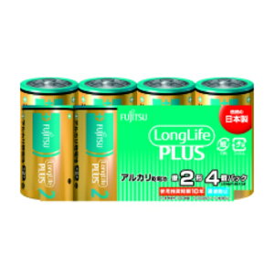 【あわせ買い2999円以上で送料お得】FDK FUJITSU Long LifePLUS ロング ライフプラス アルカリ 乾電池 LR14LP(4S) 単2形 4個パック