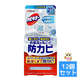 【送料お得・まとめ買い×12個セット】ジョンソン カビキラー お風呂に置くだけ 貼るだけ 防カビ やさしいフローラルの香り つけかえ用 2個入
