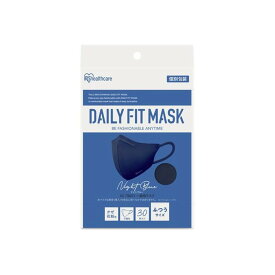 【送料お得・まとめ買い×13個セット】アイリスオーヤマ DAILY FIT MASK デイリーフィットマスク 立体 ふつうサイズ 30枚 ナイトブルー RK-F30SXN 個別包装