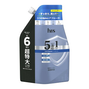 【送料お得・まとめ買い×2個セット】P&G h&s エイチアンドエス 5in1 クールクレンズ シャンプー つめかえ 超特大サイズ 1750g