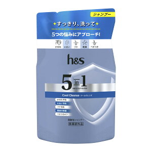 【送料お得・まとめ買い×9個セット】P&G h&s エイチアンドエス 5in1 クールクレンズ シャンプー つめかえ 290g