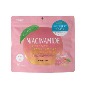 【送料お得・まとめ買い×7個セット】三和通商 ナイアシンアミド 桃肌シートマスク 30枚入