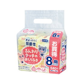 【送料お得・まとめ買い×6個セット】Life-do.Plus 弱酸性 ふんわりタッチの おしりふき 640枚入 (80枚×8個パック)