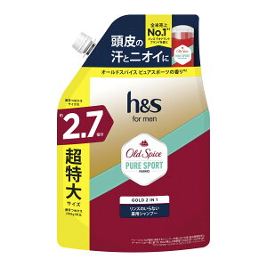 �y���������E�܂Ƃߔ���×3�Z�b�g�zh&s for men �S�[���h2IN1 �V�����v�[ �I�[���h�X�p�C�X �s���A�X�|�[�c�̍��� �߂����p ������ 2.7�{ 800g P&G
