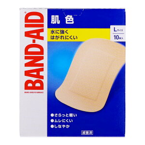 【送料お得・まとめ買い×11個セット】BAND-AID バンドエイド 肌色 Lサイズ 10枚入